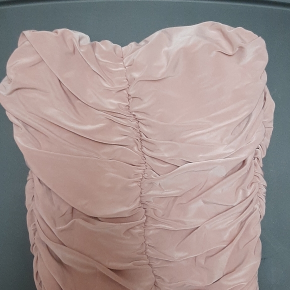 Last One🎉Dusty Pink Bandeau Ruched Midi Dress - Picture 7 of 9